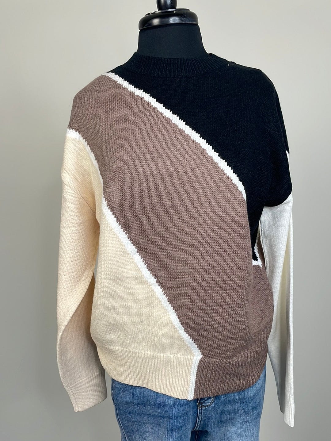 Mocha & Black Bold Stripe Sweater
