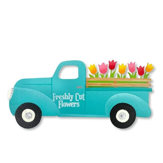 Spring Truck w/ Flowers Magnet