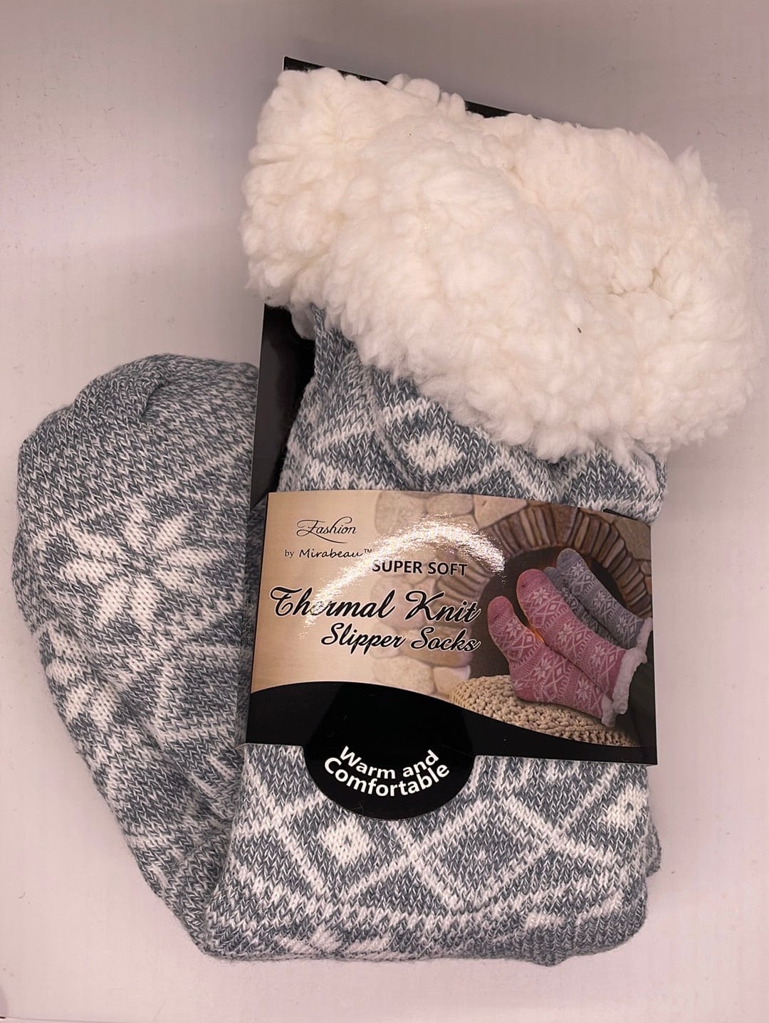 Fair Isle Snowflake Slipper Sock