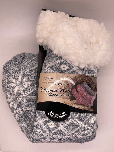 Fair Isle Snowflake Slipper Sock