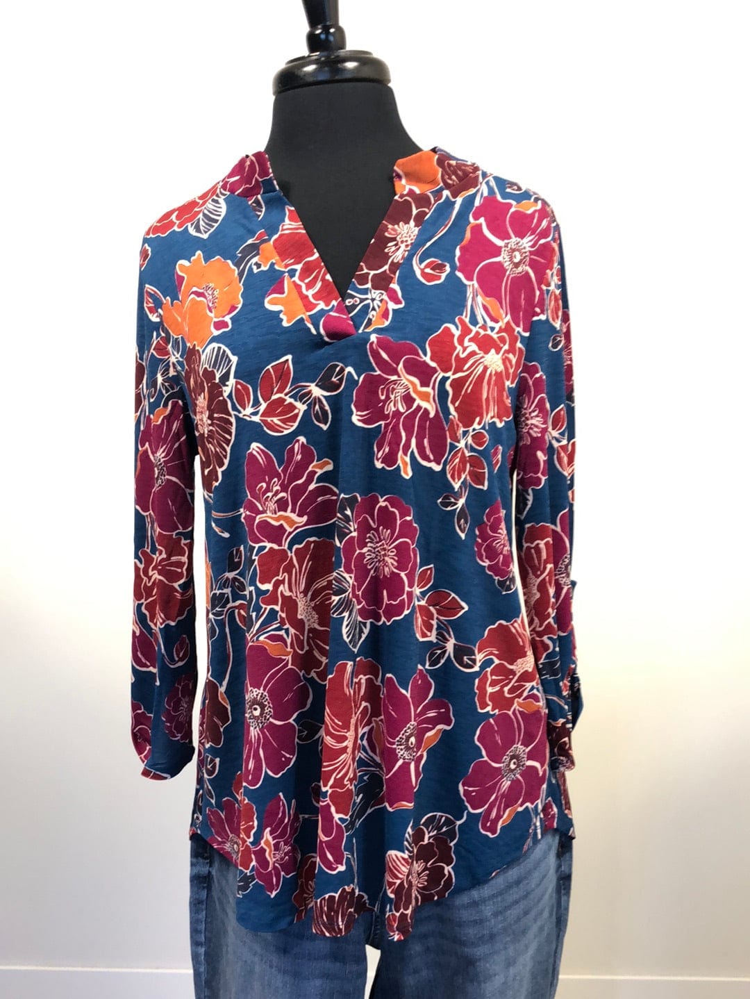 Teal & Rustic Floral Lizzy Top