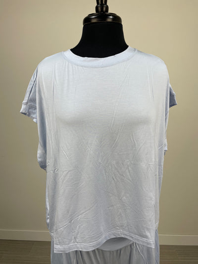 Blue Open Back Top