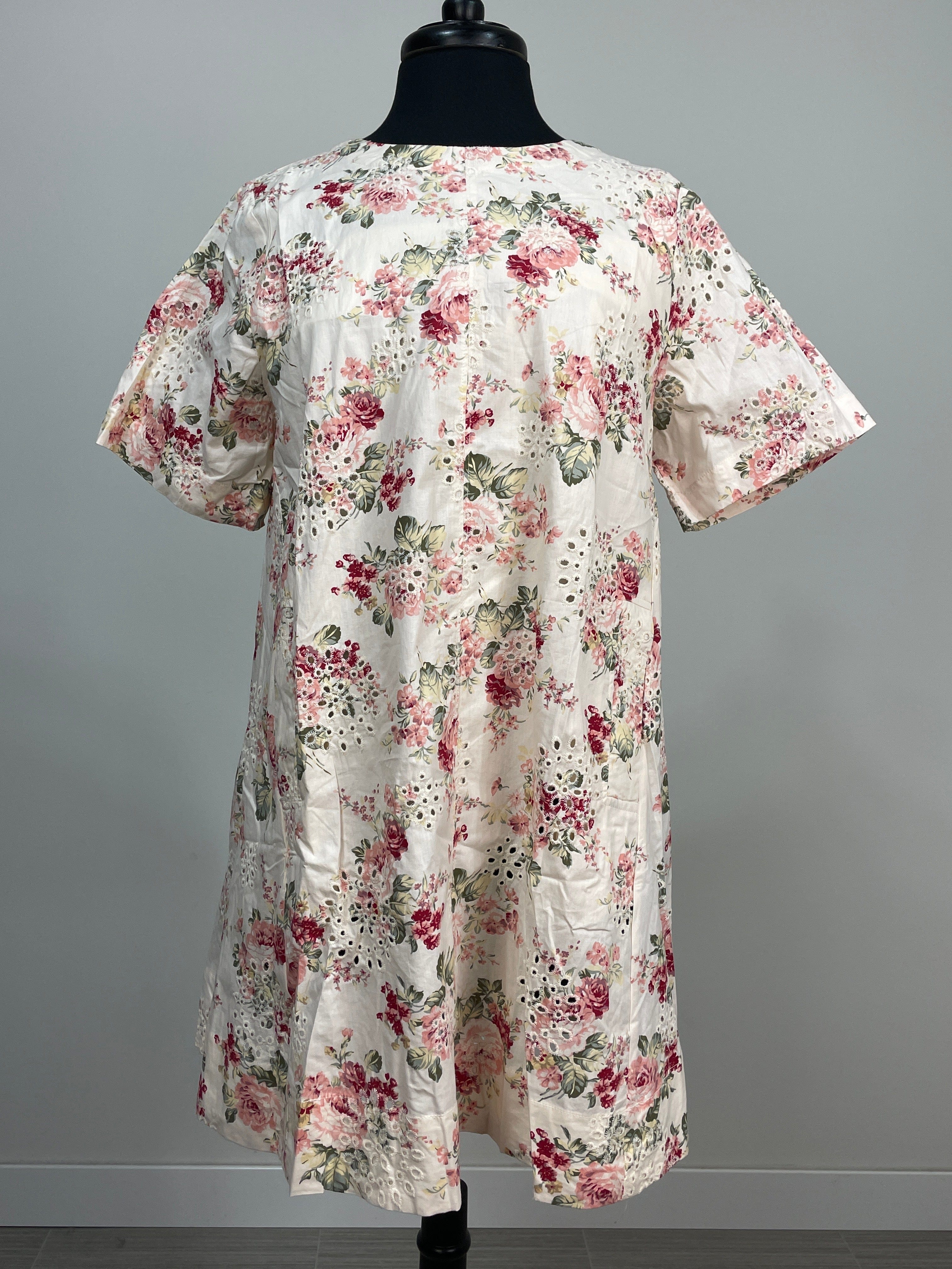Cream Vintage Floral Eyelet Dress