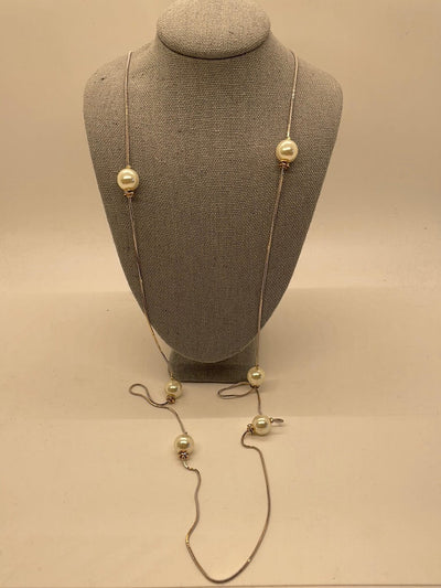 Silver Pearl Chain Necklace