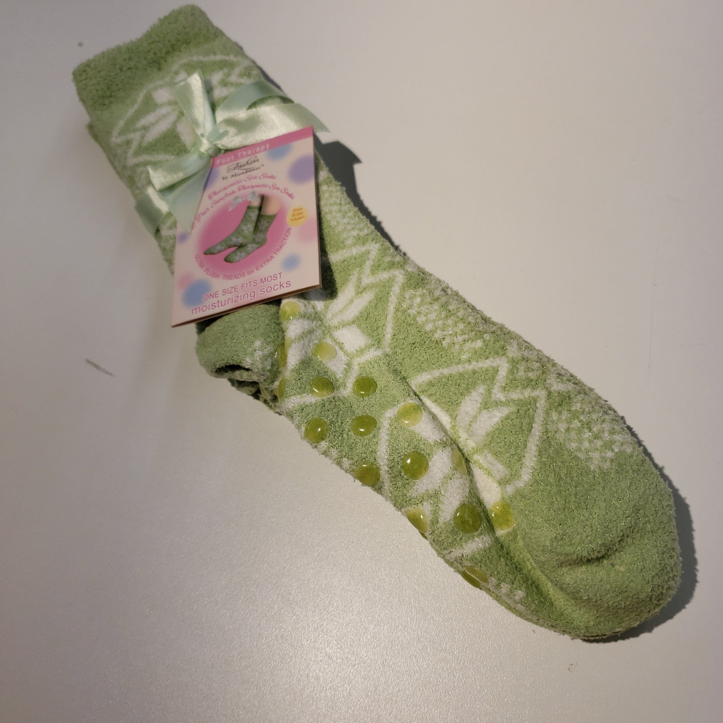 Green Snowflake Therapeutic Socks 2pk