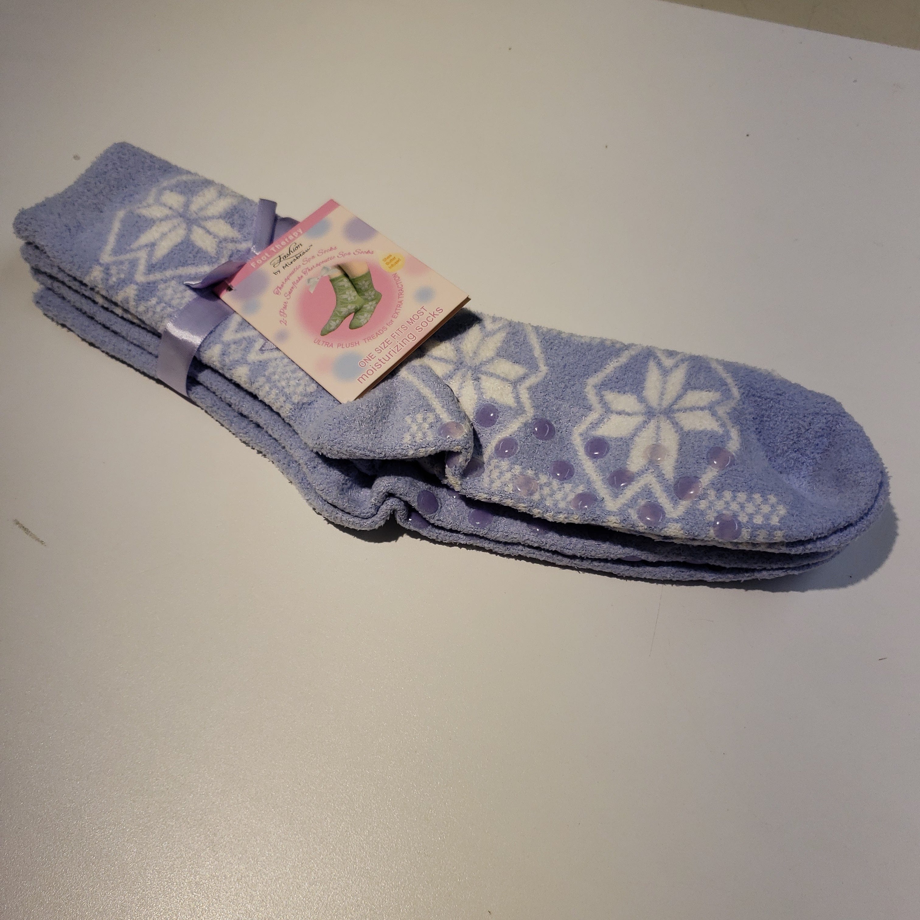 Purple Snowflake Therapeutic Socks 2pk