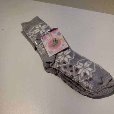 Gray Snowflake Therapeutic Socks 2pk