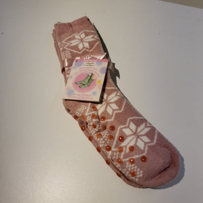 Pink Snowflake Therapeutic Socks 2pk
