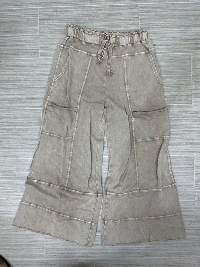 Mushroom Mineral Washed Wide Leg Pant