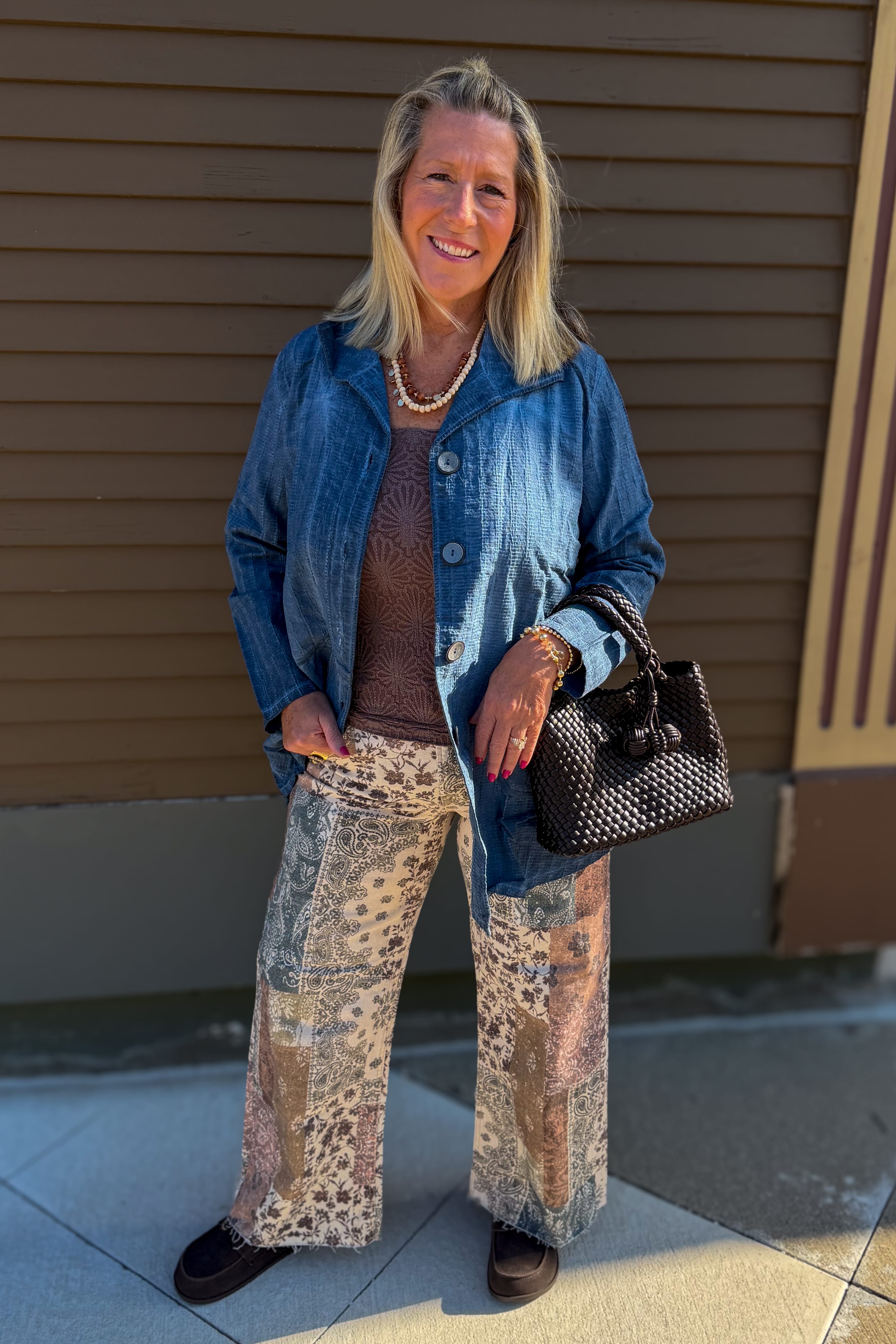 Cobalt Textured Button Up Jacket