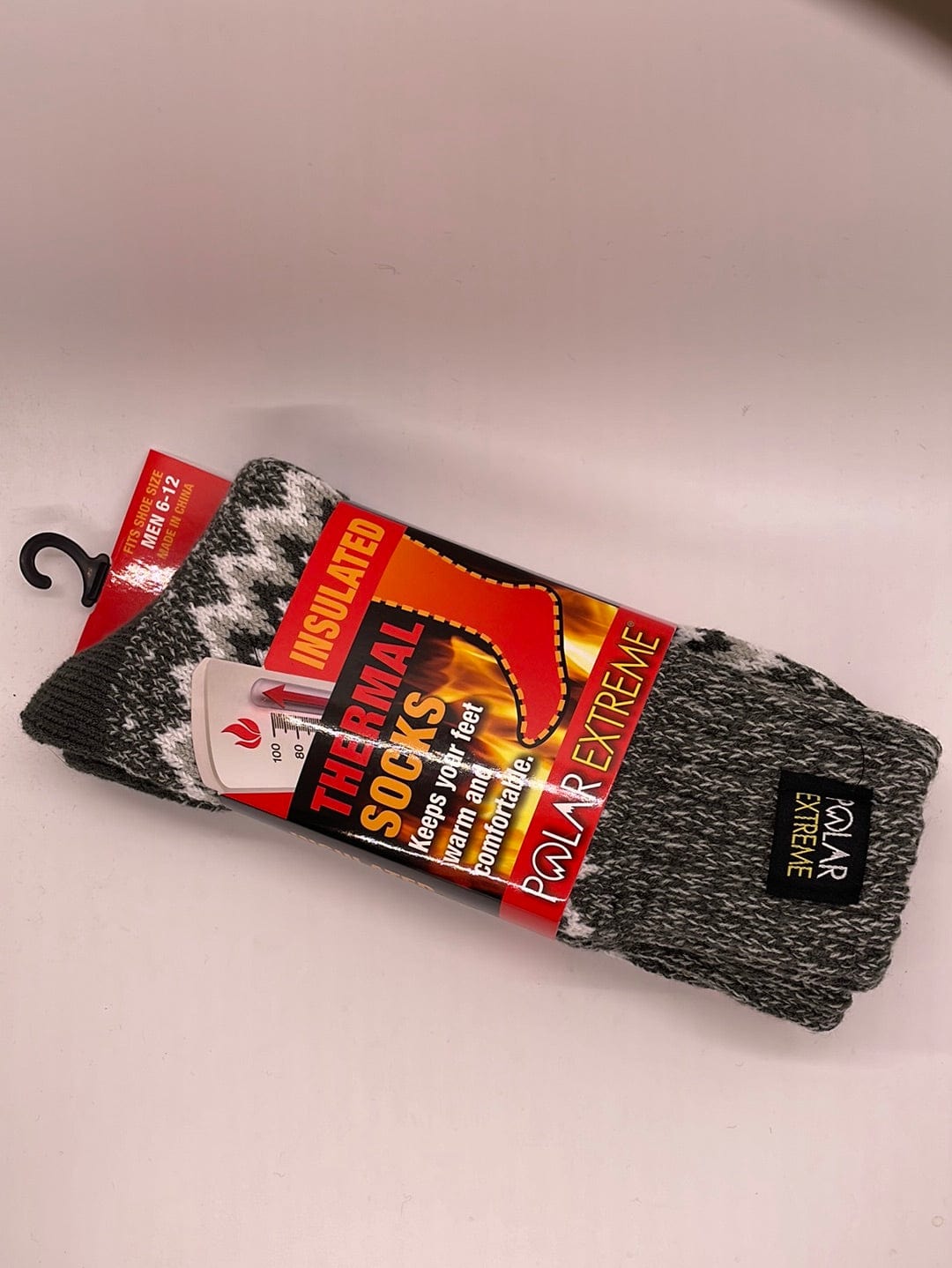 Polar Extreme Heat Men's Grey Snowflake Sock