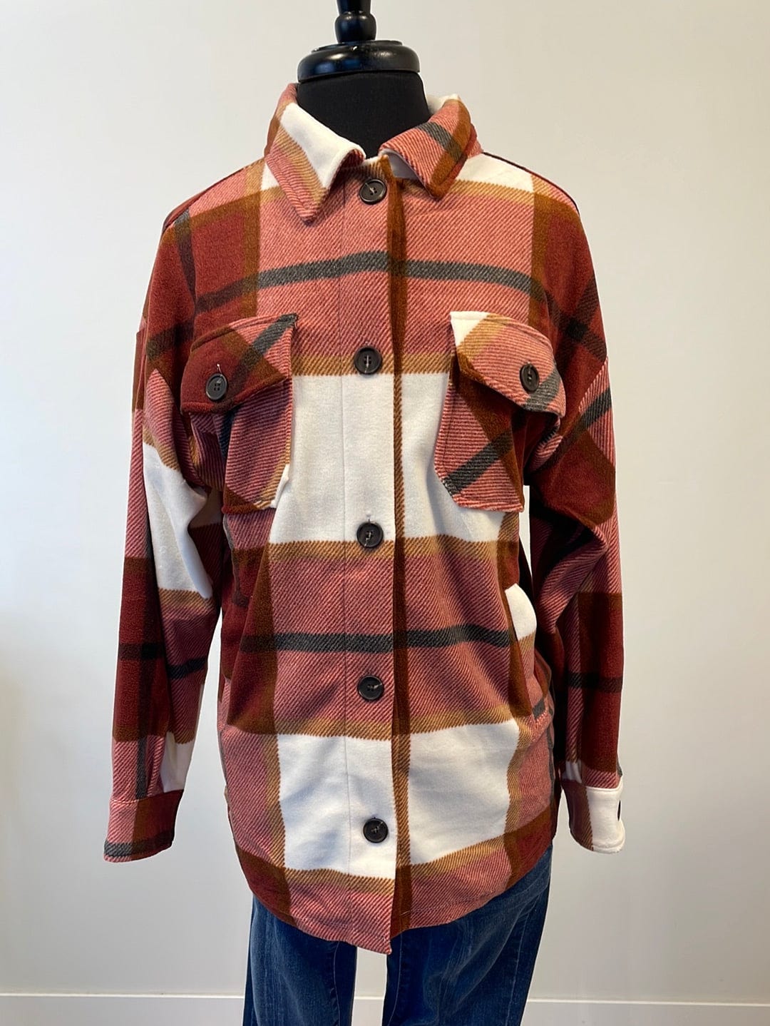 Rust & Ivory Plaid Shacket