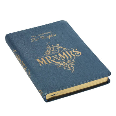Devotional for Mr. & Mrs. Blue Faux Leather