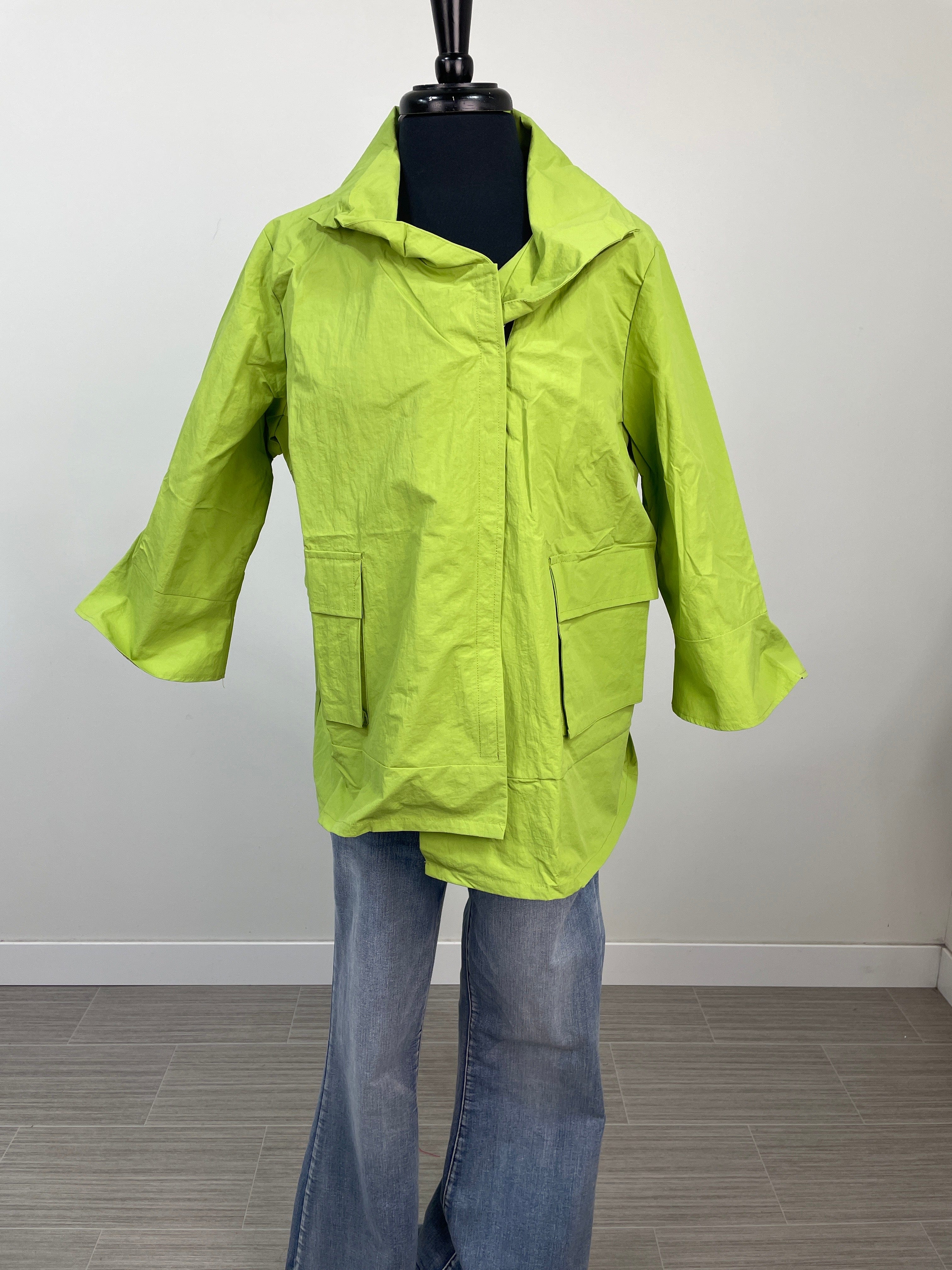 Bright Green Snap Button Jacket