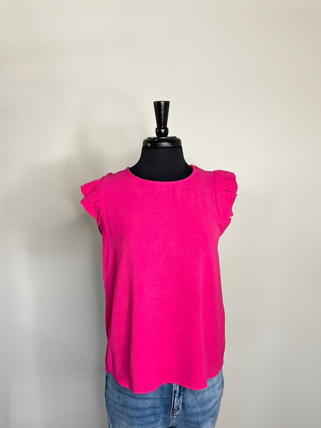 Fuchsia Maria Ruffle Sleeve Blouse