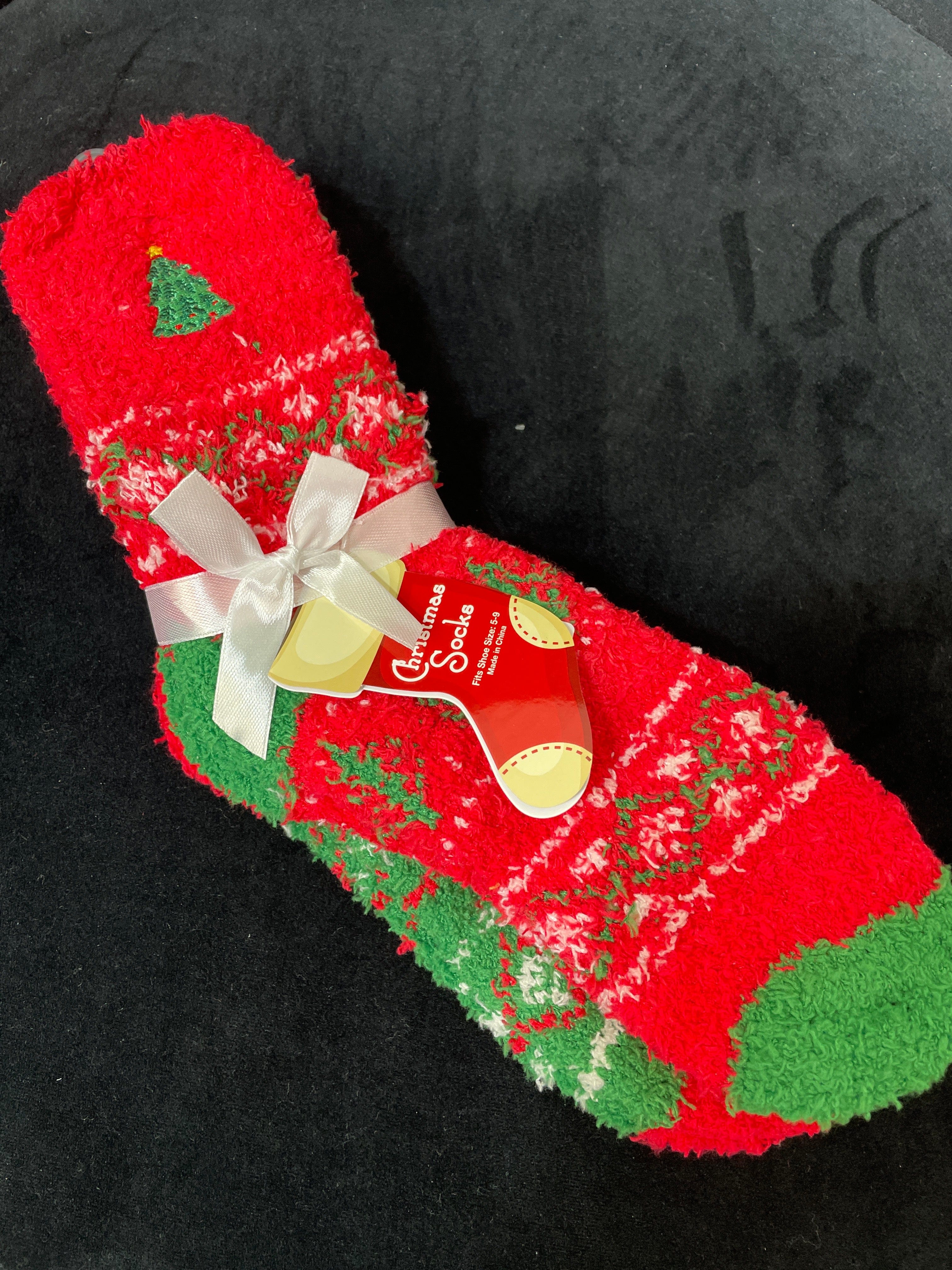 Red Christmas Tree Butter Socks 2pk