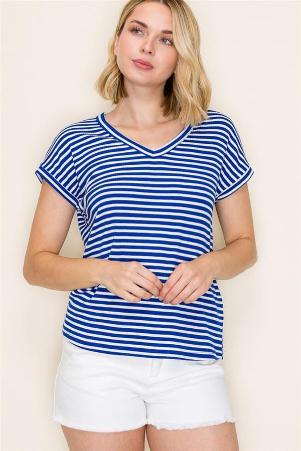 Royal Rib Striped Jersey Top