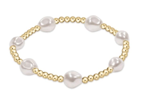 Admire Gold 3mm Bead Bracelet - Pearl