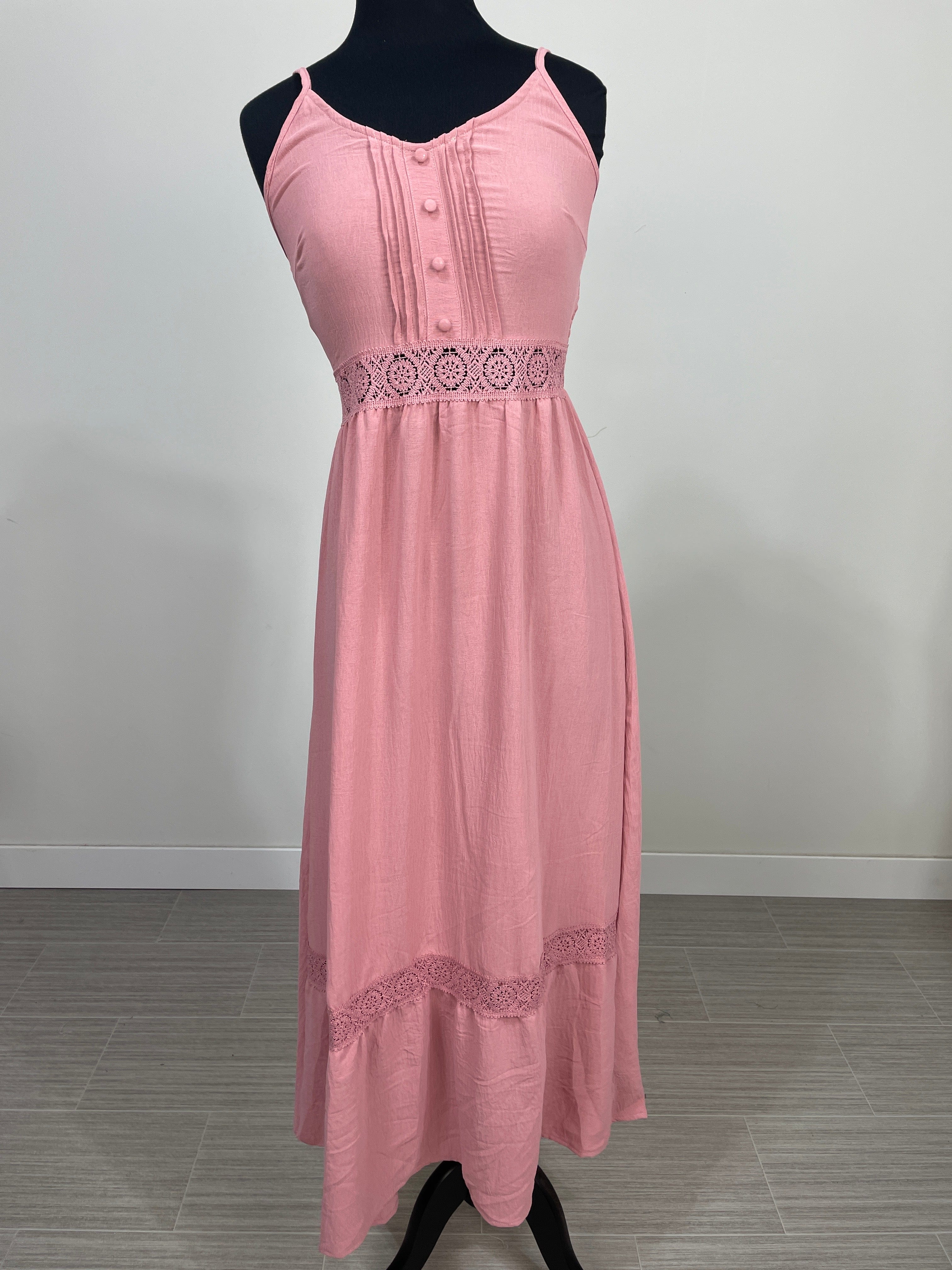Mauve Button Front Maxi Dress