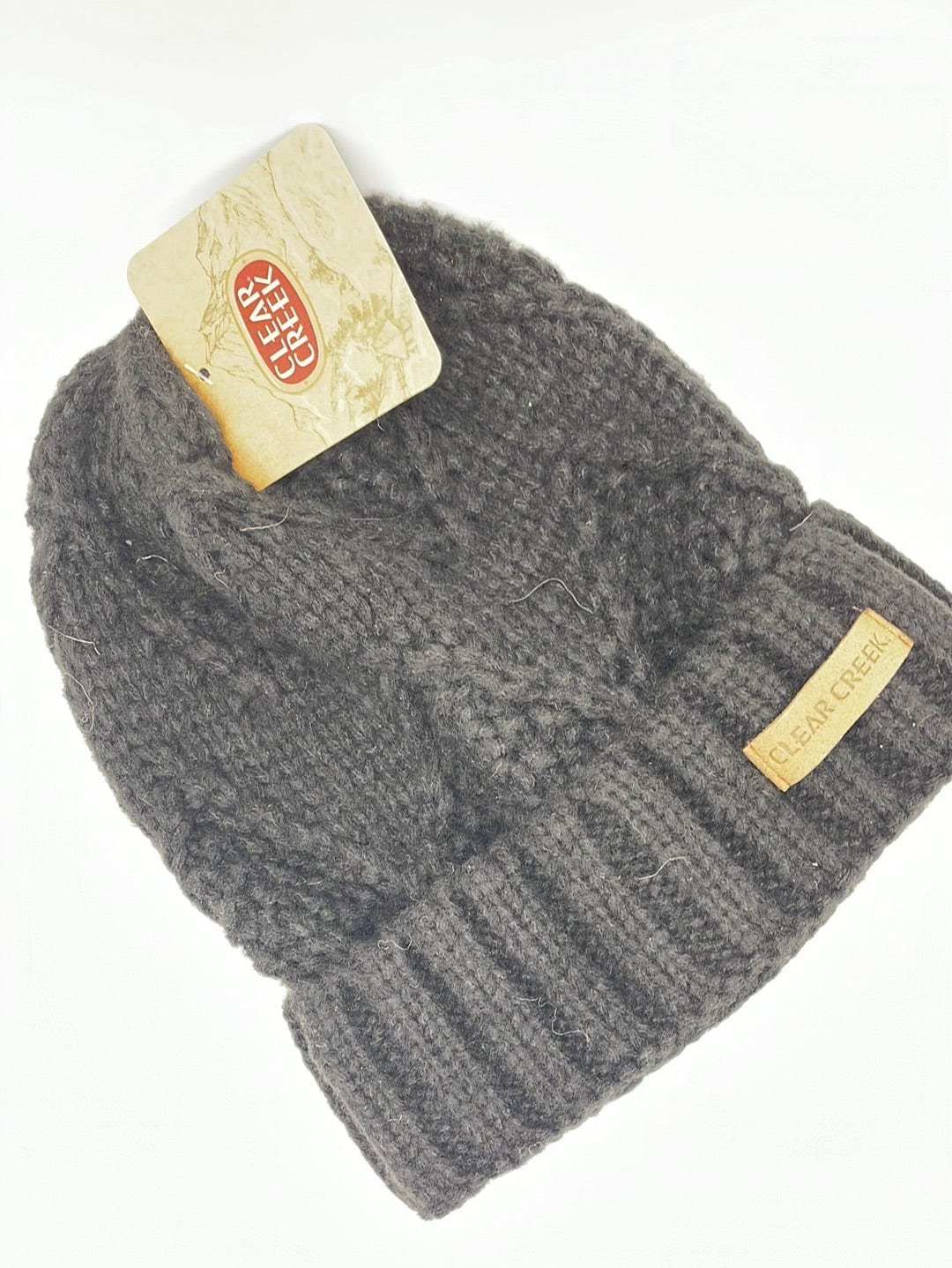CC Black Women's Cuffed Cable Stitch Hat