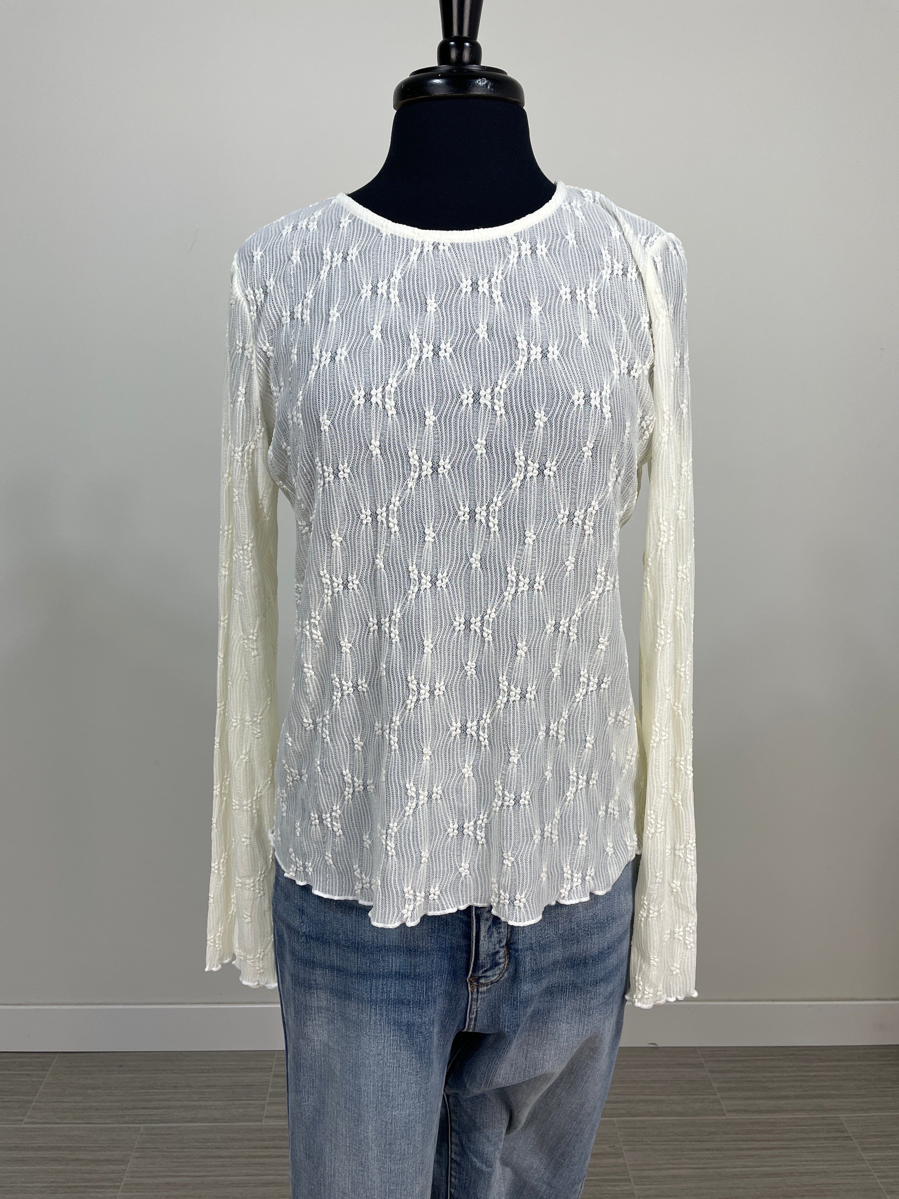 Cream Lace Layering Top