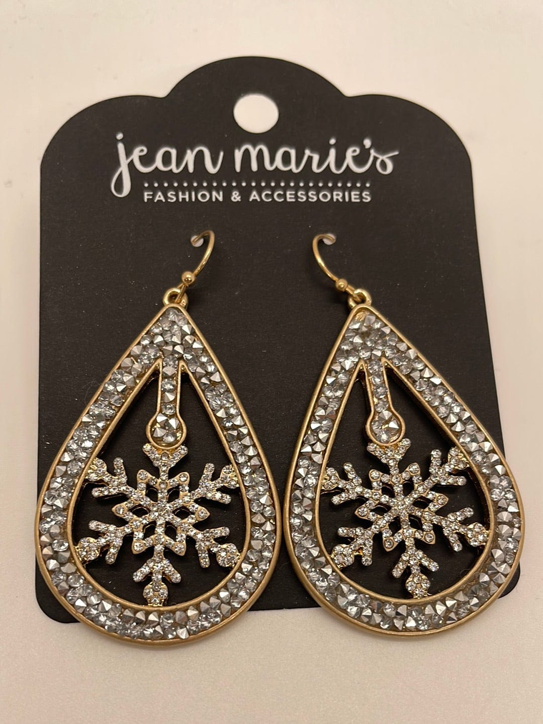 Silver Snowflake Drop Earring