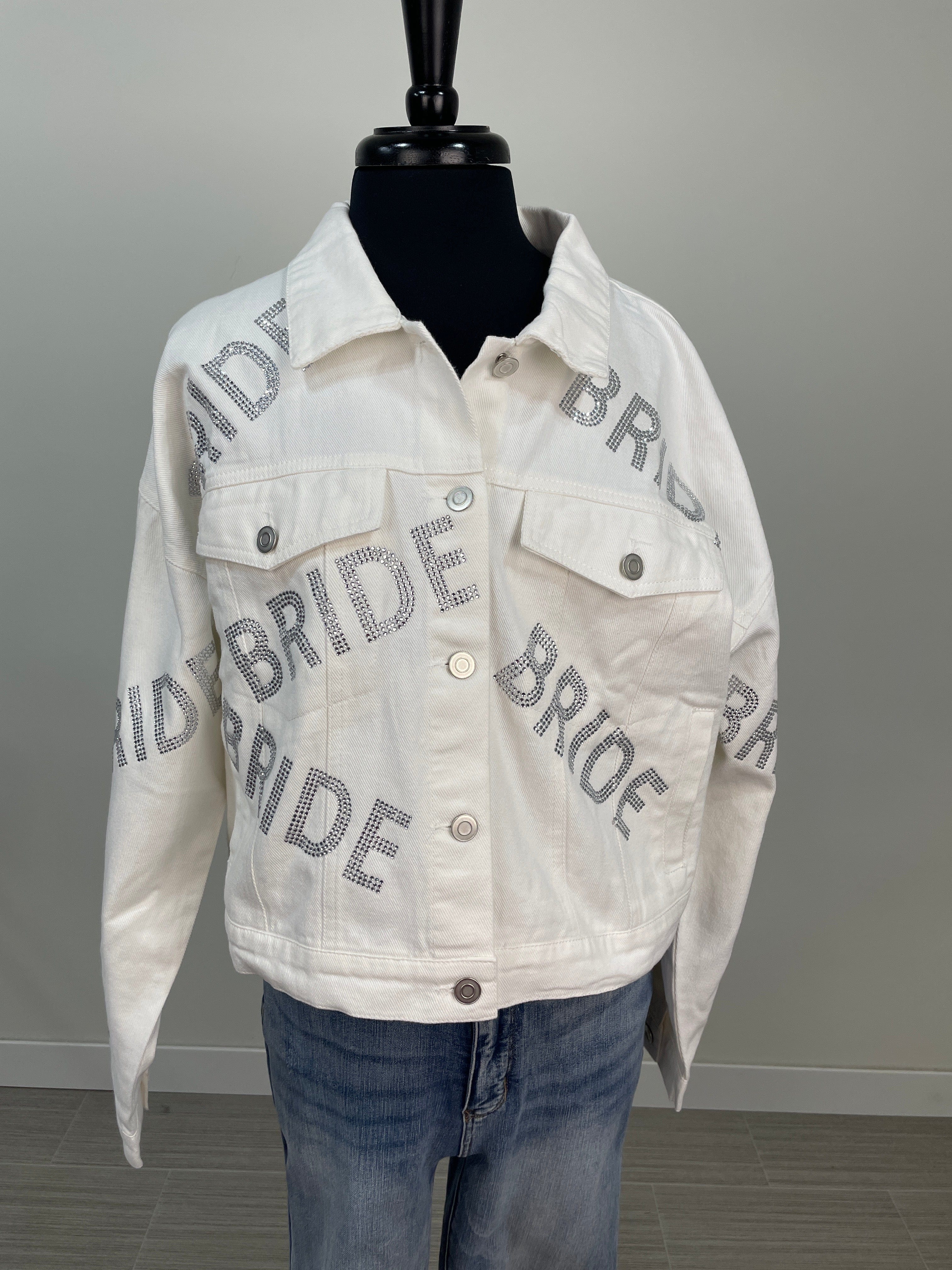 White Stud Bride Denim Jacket