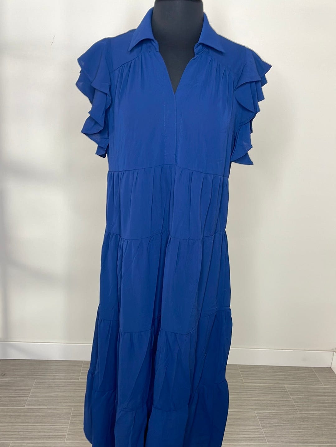 Navy Tier Midi Dress