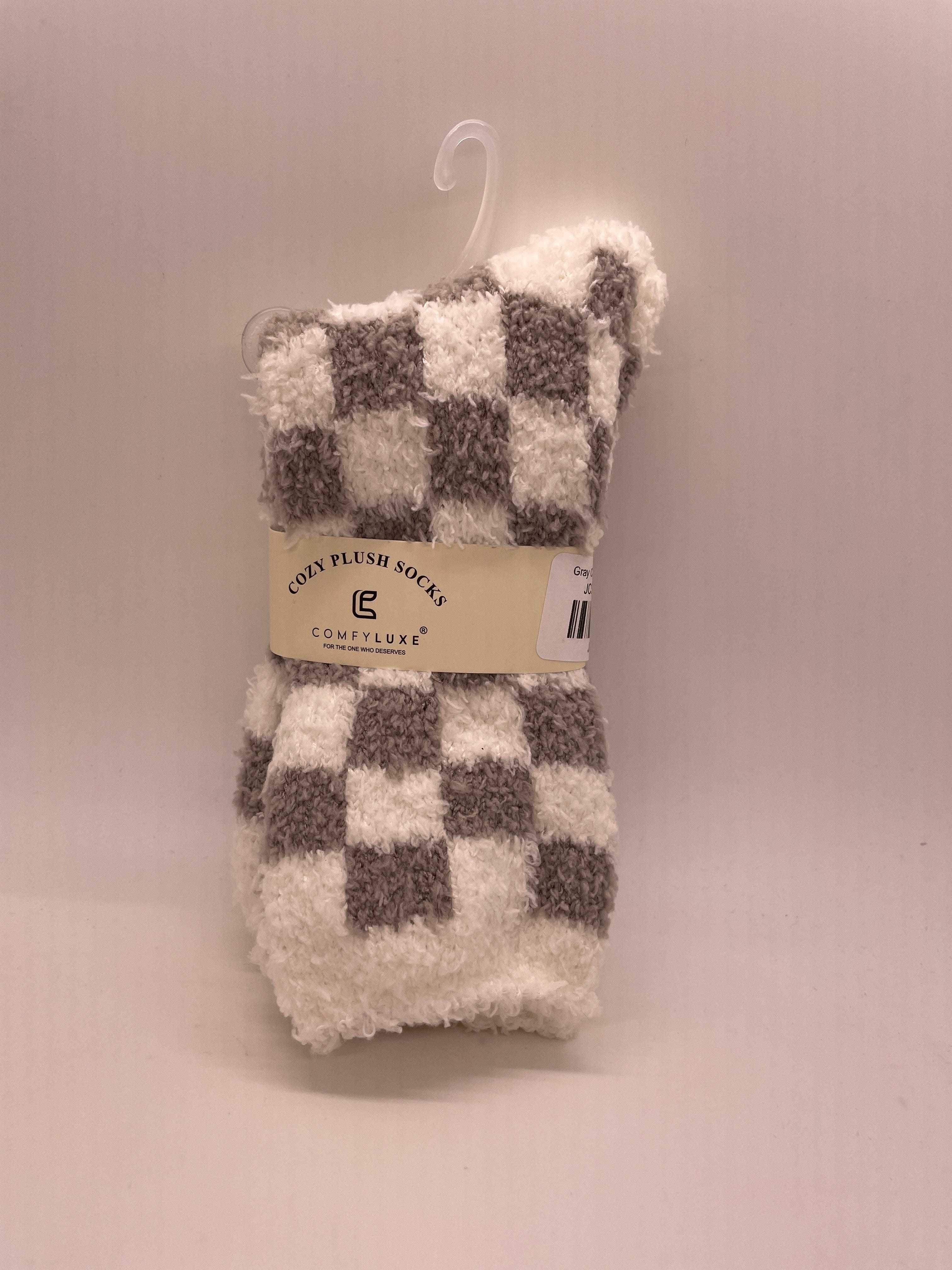 Gray Checkered Comfy Luxe Sock