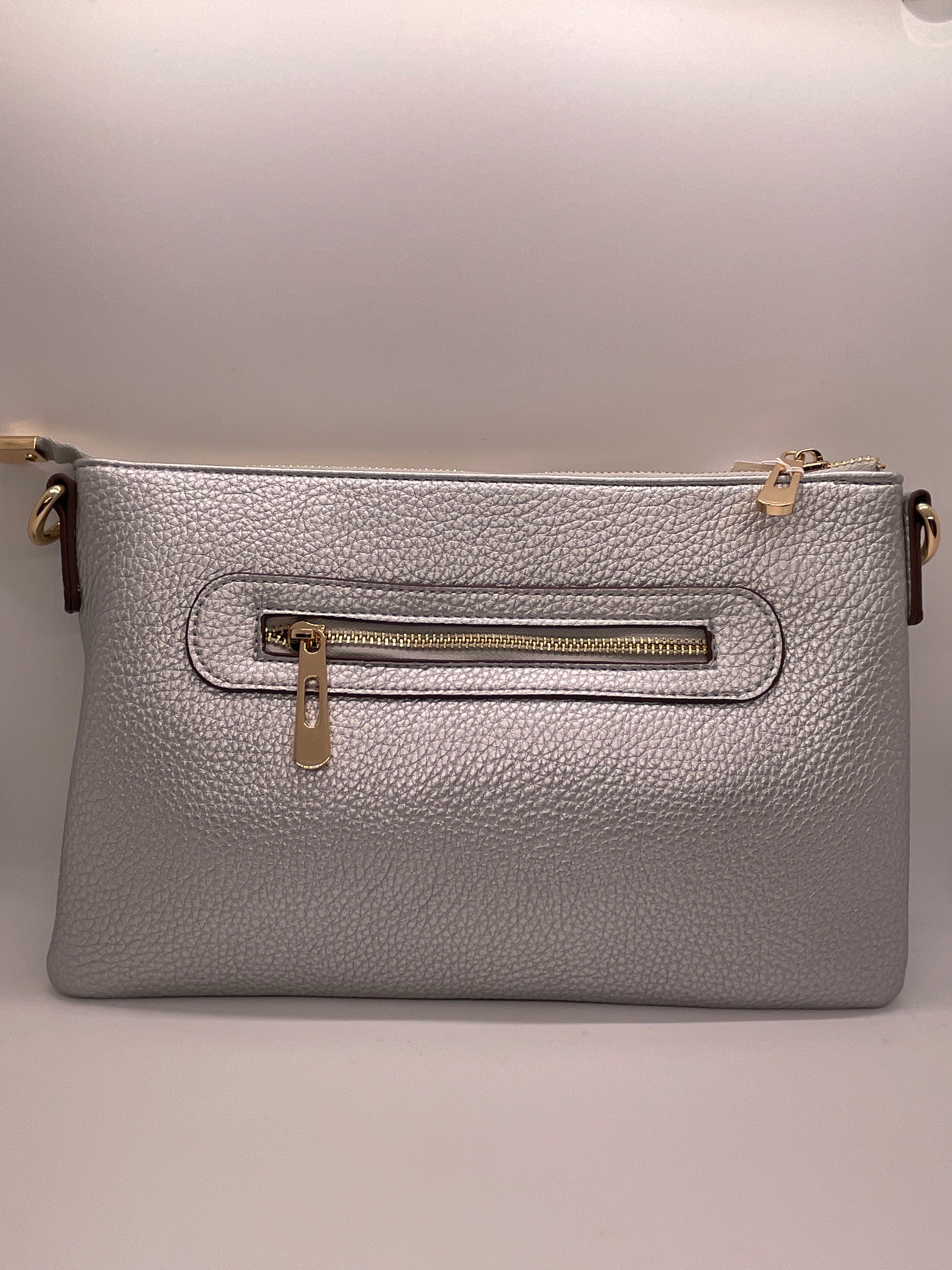 Silver Large Convertible Crossbody