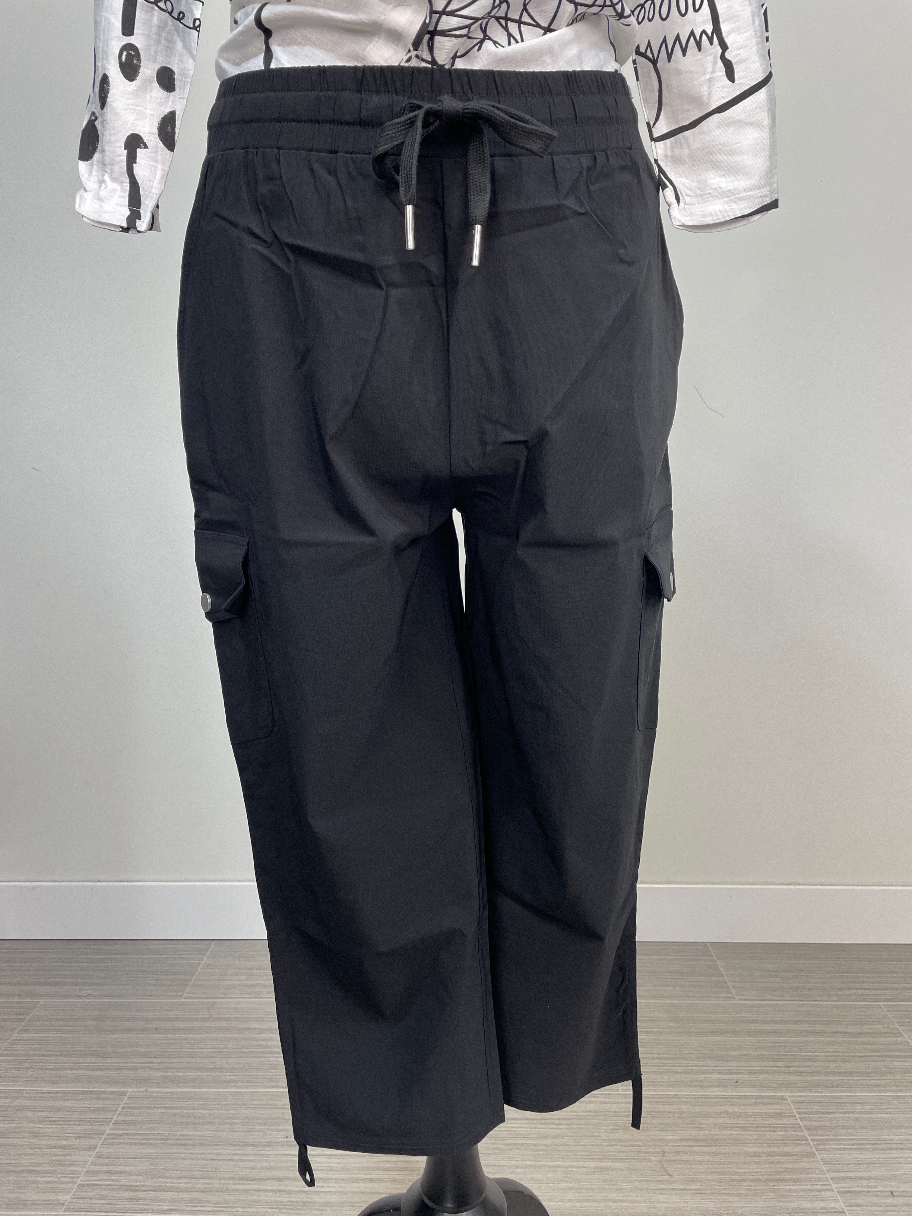 Black Drawstring Crop Pant