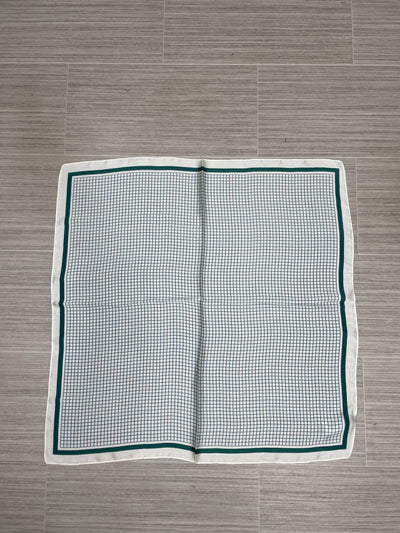 Green Checker Print Satin Scarf