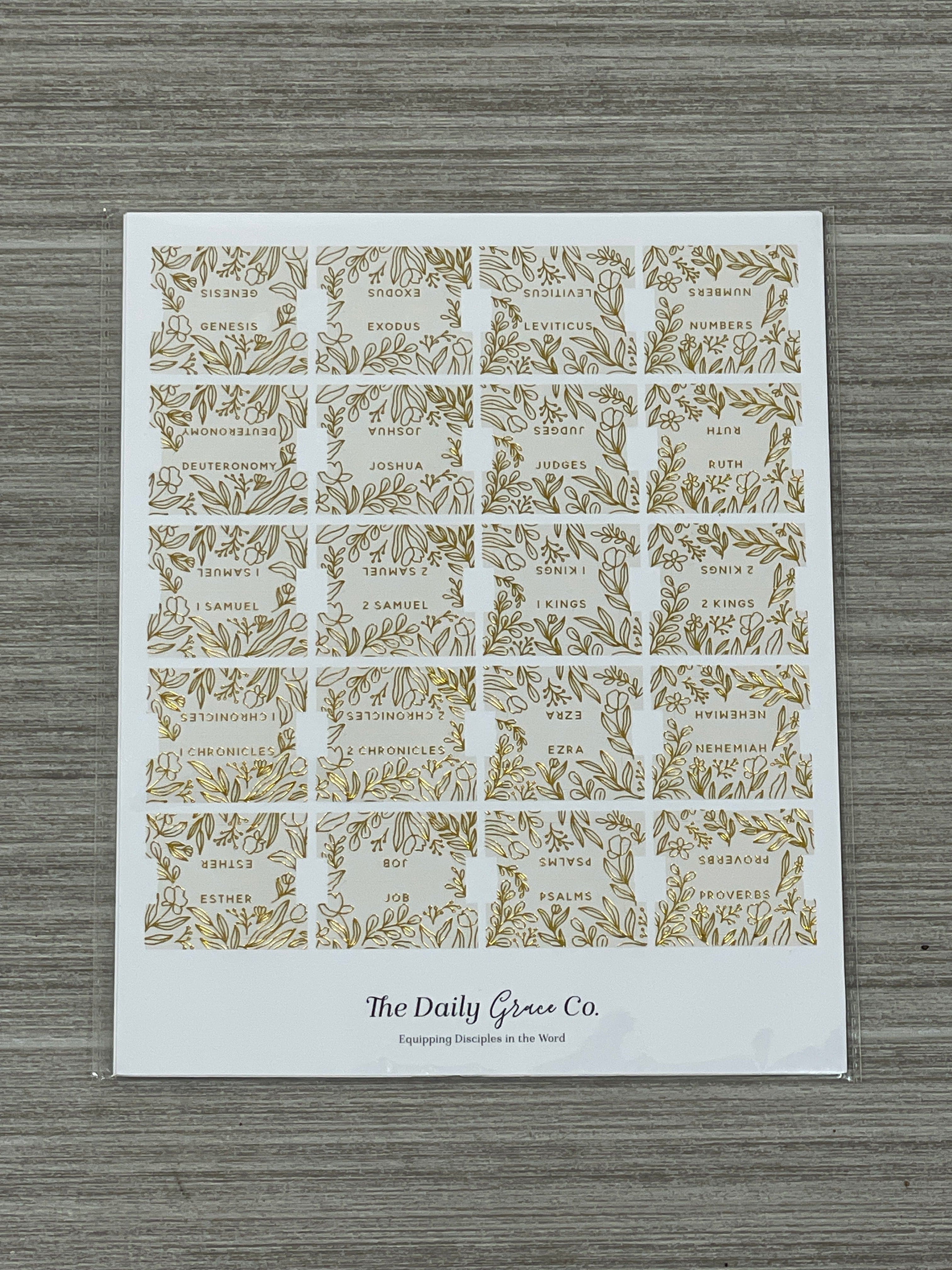 Gold Foil Bible Tabs- Cream