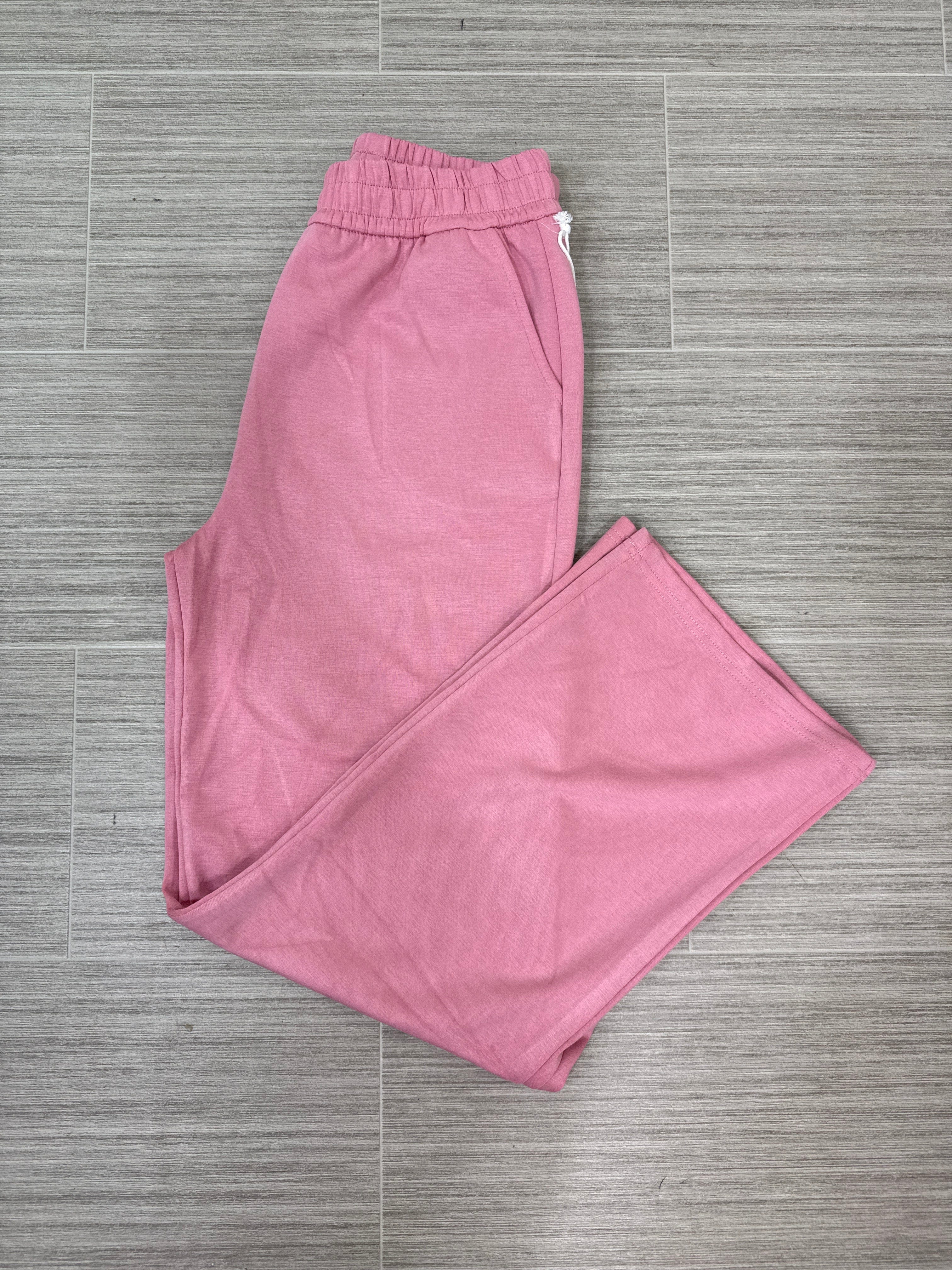 Pink Scuba Straight Leg Pants