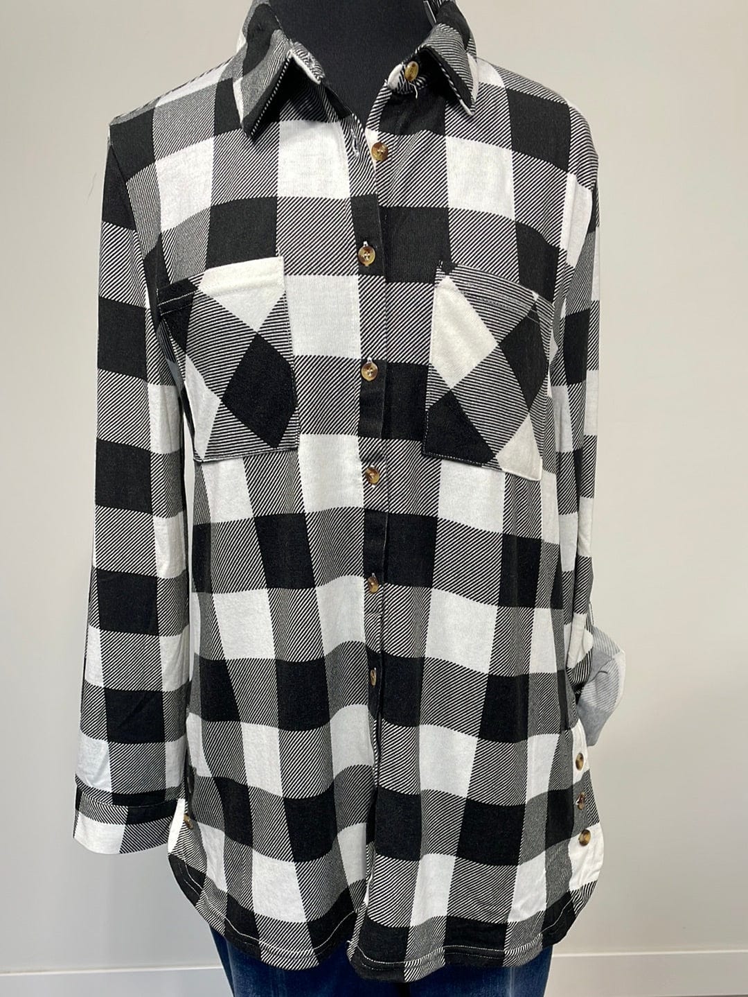 Black & White Plaid Blouse
