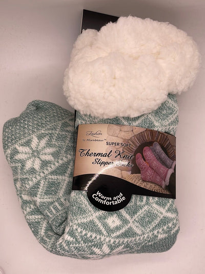 Fair Isle Snowflake Slipper Sock