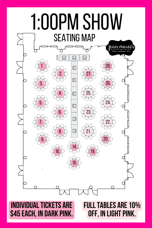 Spring Fashion Show 2026 1:00PM SHOW - Full Table Sales