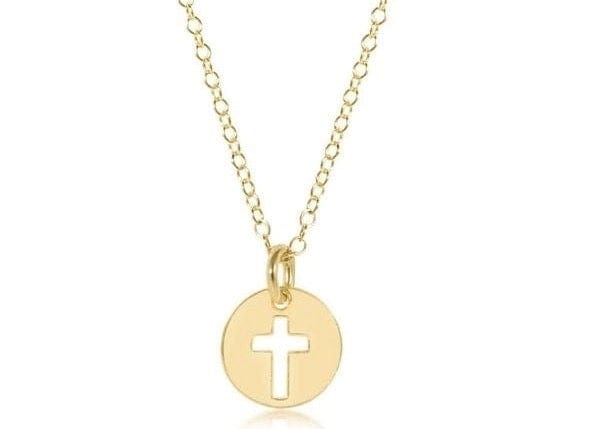 16" Necklace Gold - Blessed Small Gold Charm