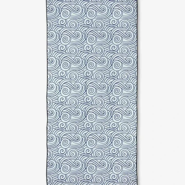 Geometry Blue Waves Beach Towel