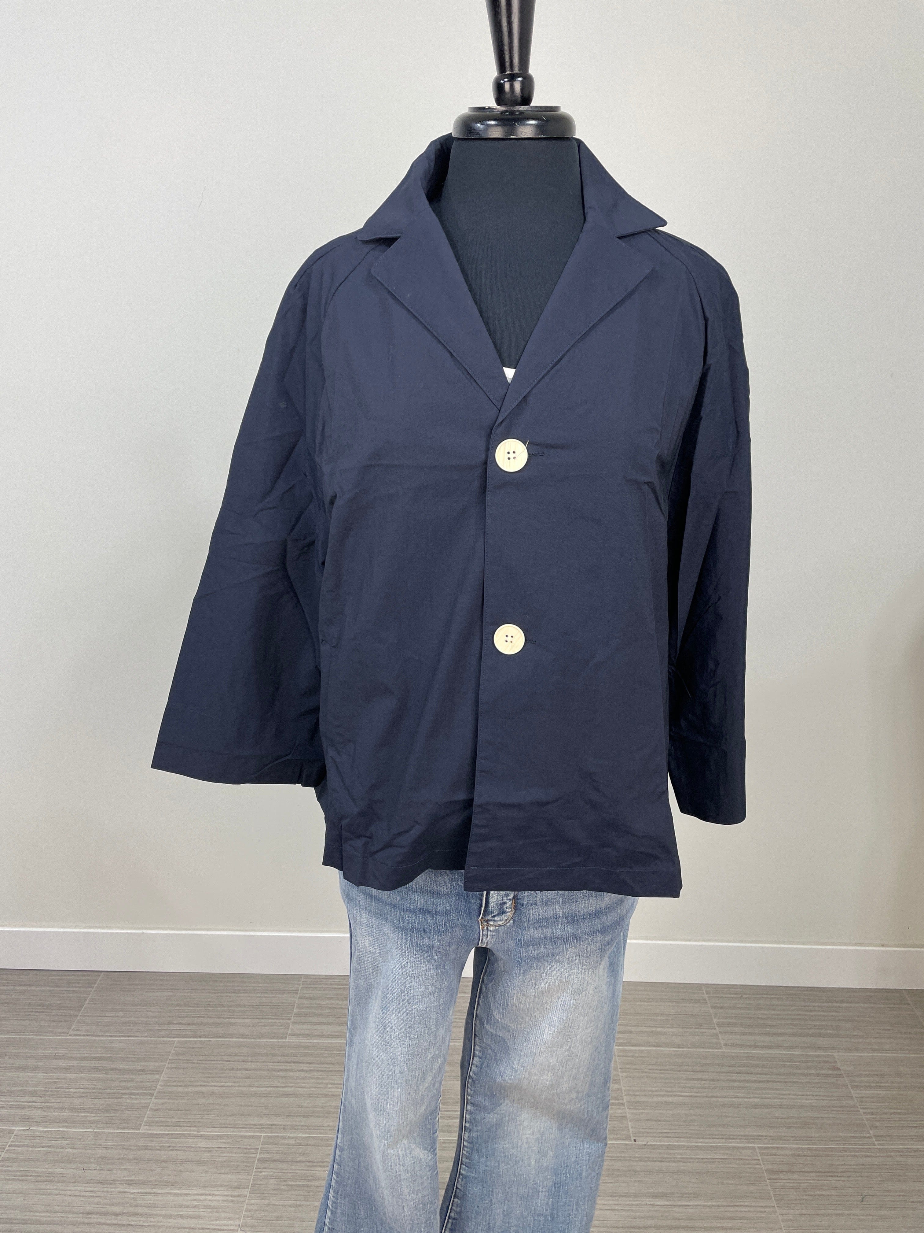 Navy Button Closure Blazer