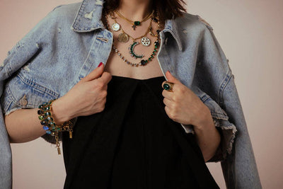 Single Mini Cross Necklace: Clear