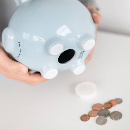 Ceramic Piggy Bank: Grey