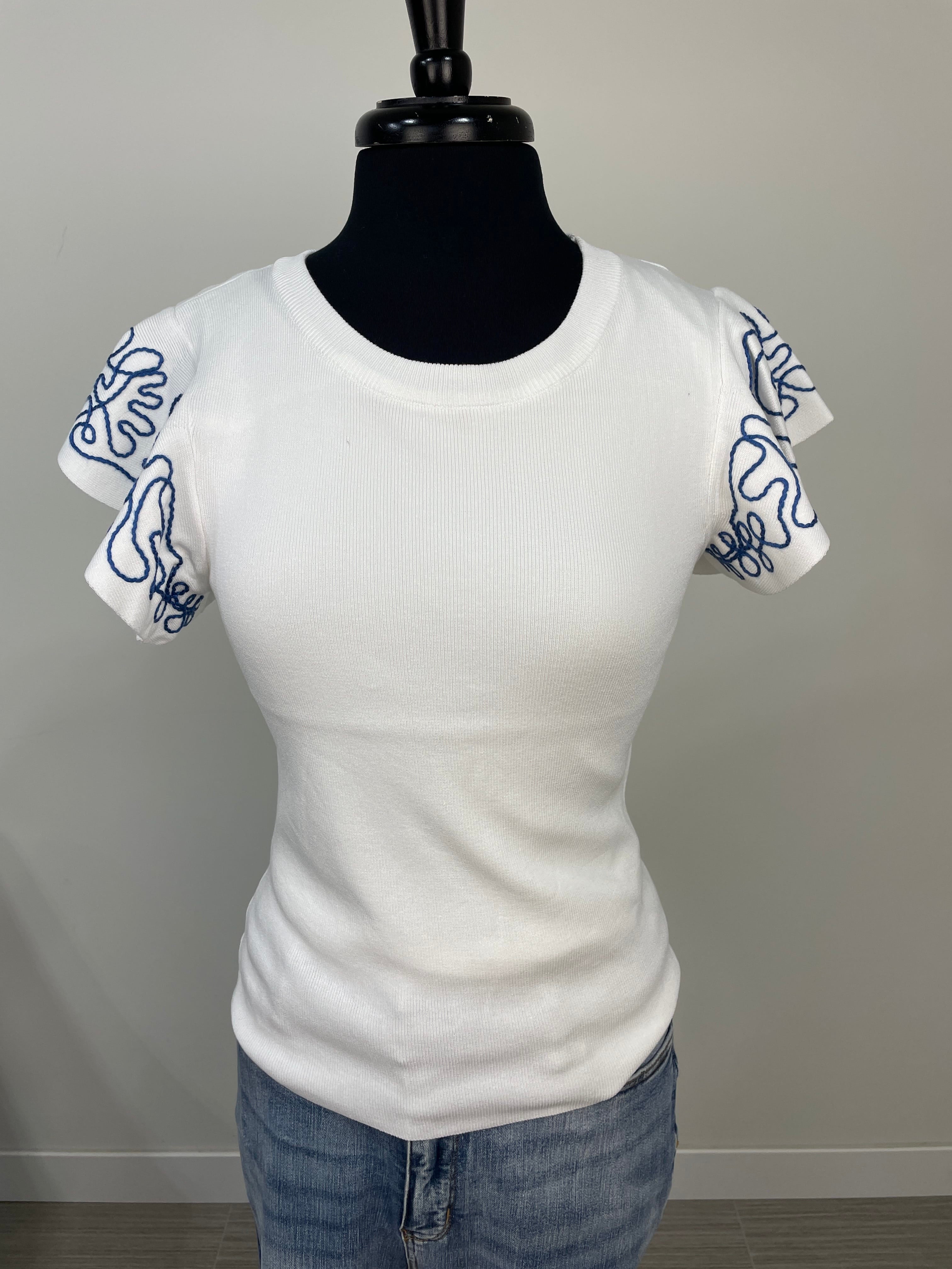 Ruffle Sleeve Sweater Top