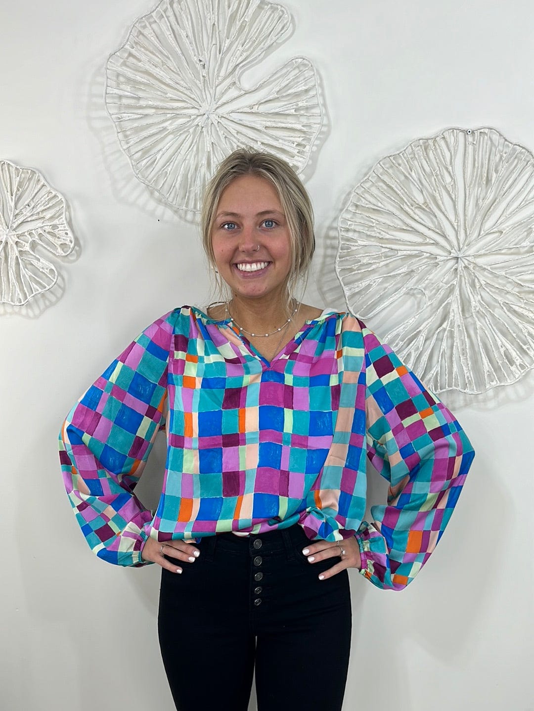 Brushstroke Block Blouse