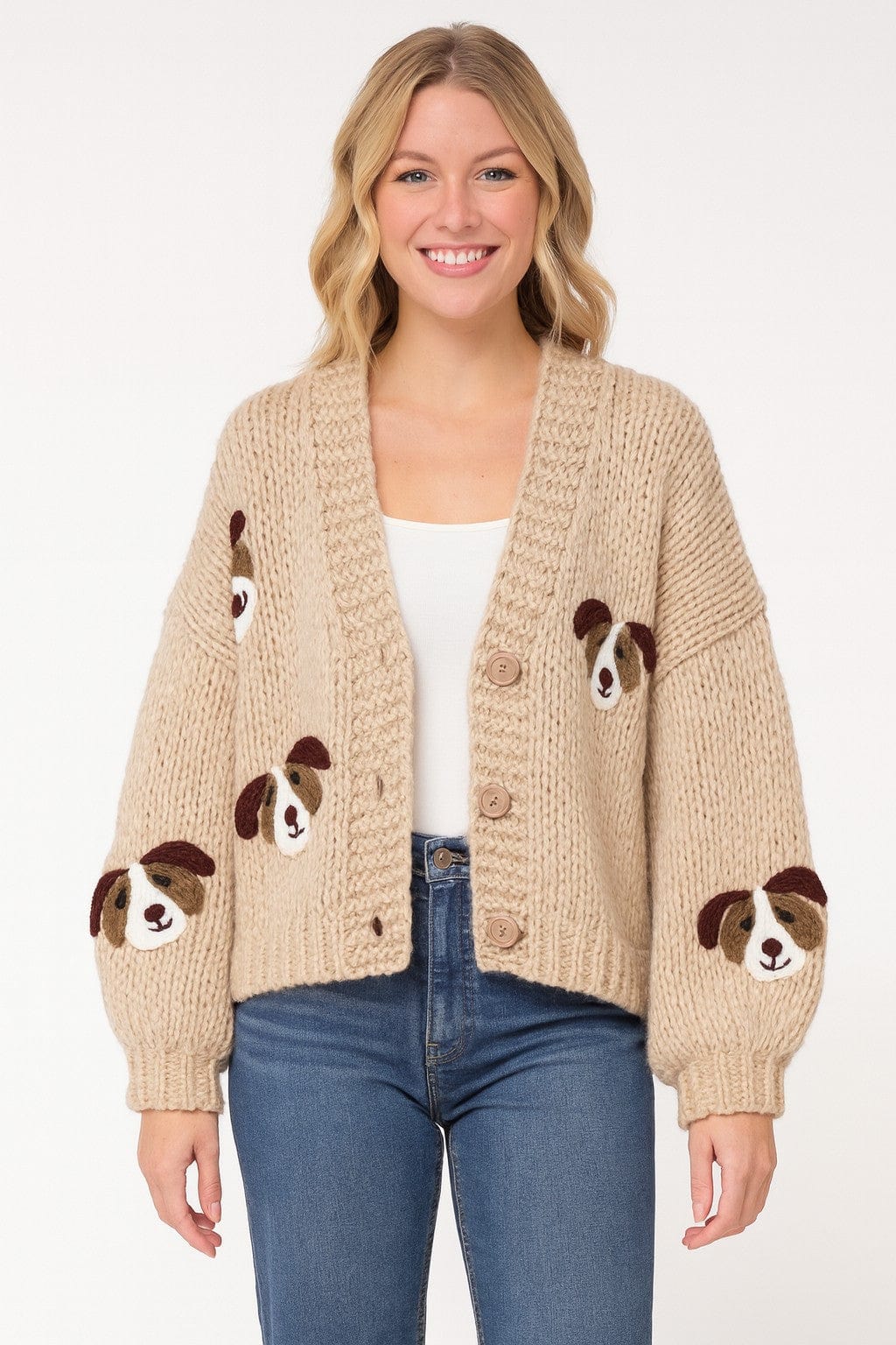 Taupe Doggie Cardigan