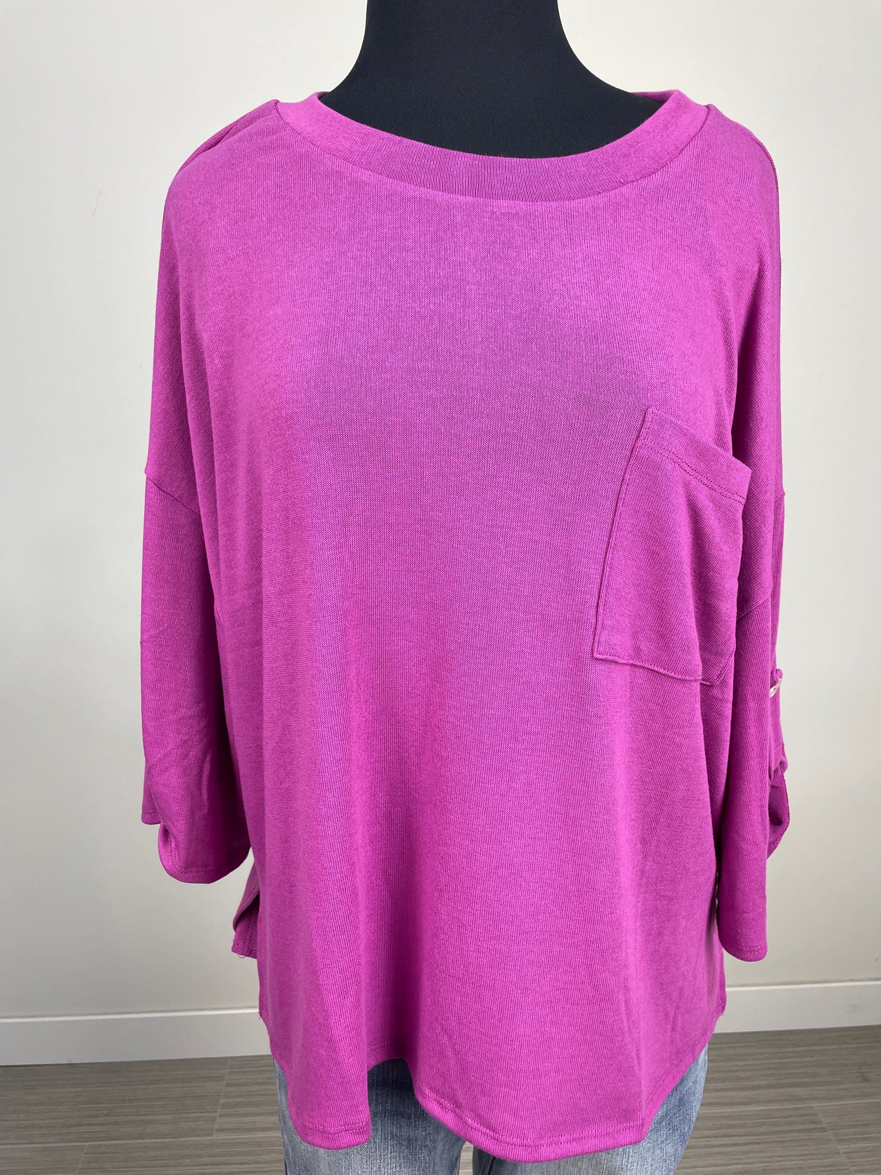 Magenta Hacci Pocket Top