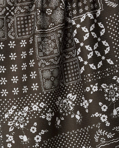 Blossoming Bandanna Brown Tea Towel