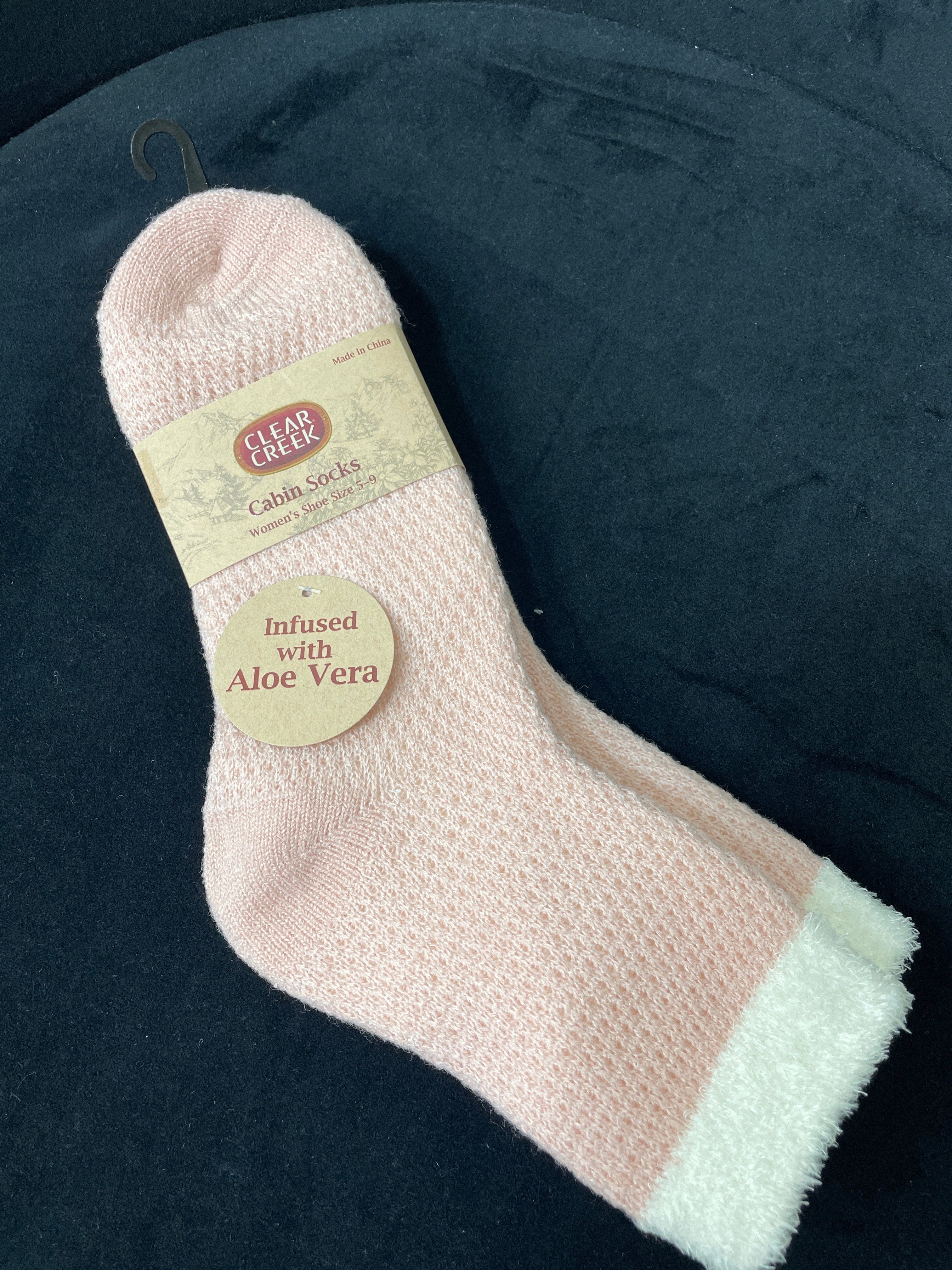 Pink Popcorn Stitch Aloe Cabin Sock