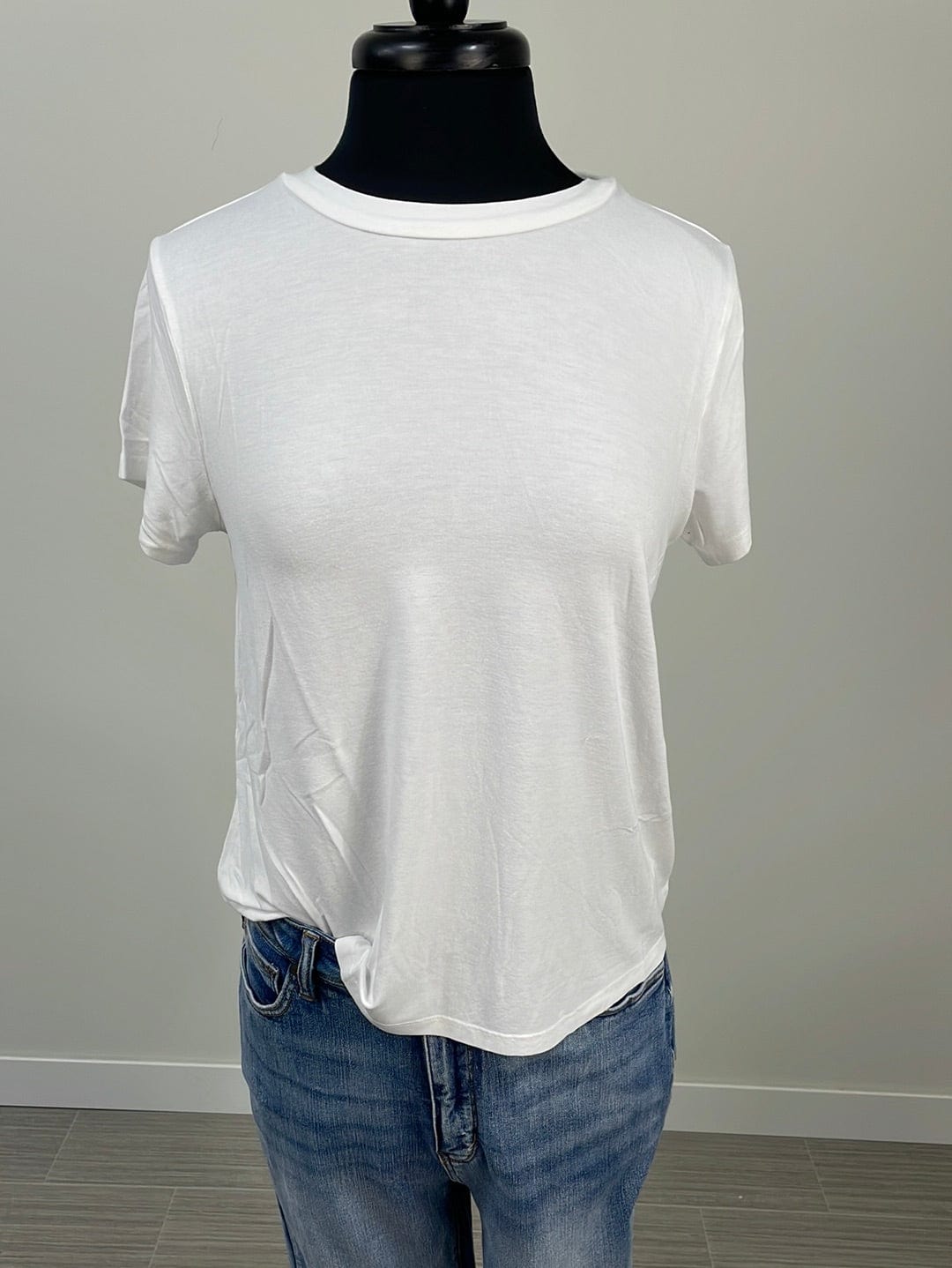 White Short Sleeve Bamboo Top