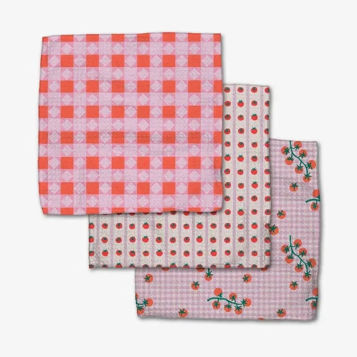 Geometry Quilt Tomato Harvest Dishcloth Set